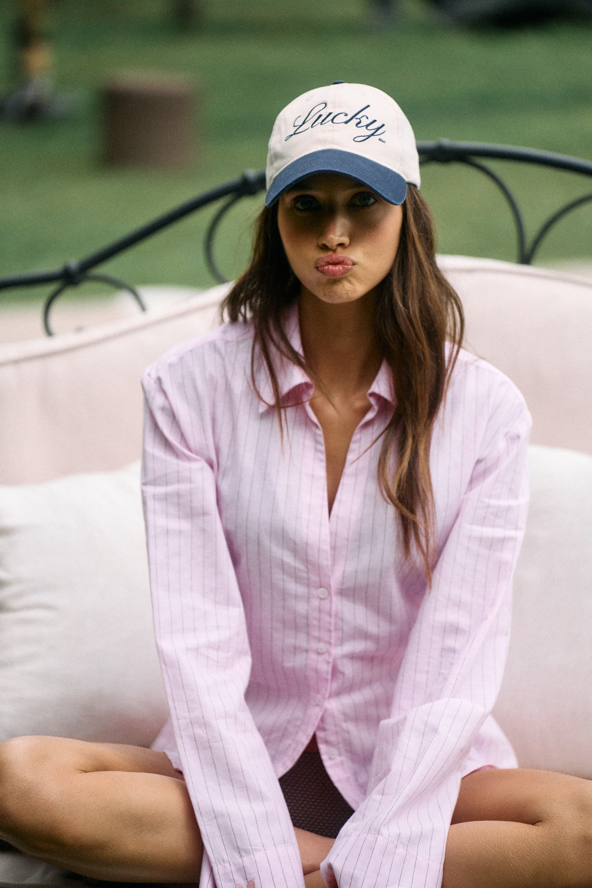 Cap Lucky in Ivory/Navy | ANITA HASS