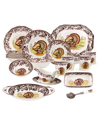 Spode Woodland Grand Thanksgiving 27 Pc. Dinnerware Set, Service for 4 - Macy's | Macy's