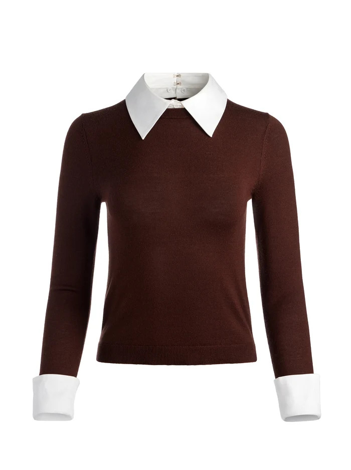 PORLA COLLARED SWEATER | Alice + Olivia