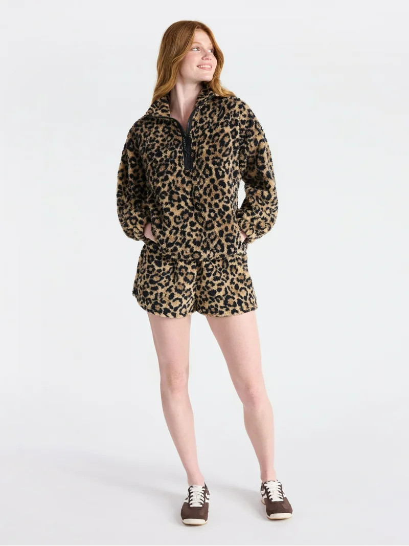 No Boundaries Plush Half-Zip Pullover, Women's and Plus | Walmart (US)