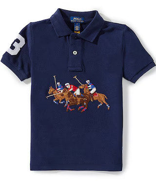 Polo Ralph Lauren Little Boys Short-Sleeve Triple-Pony Mesh Polo Shirt | Dillard's | Dillard's