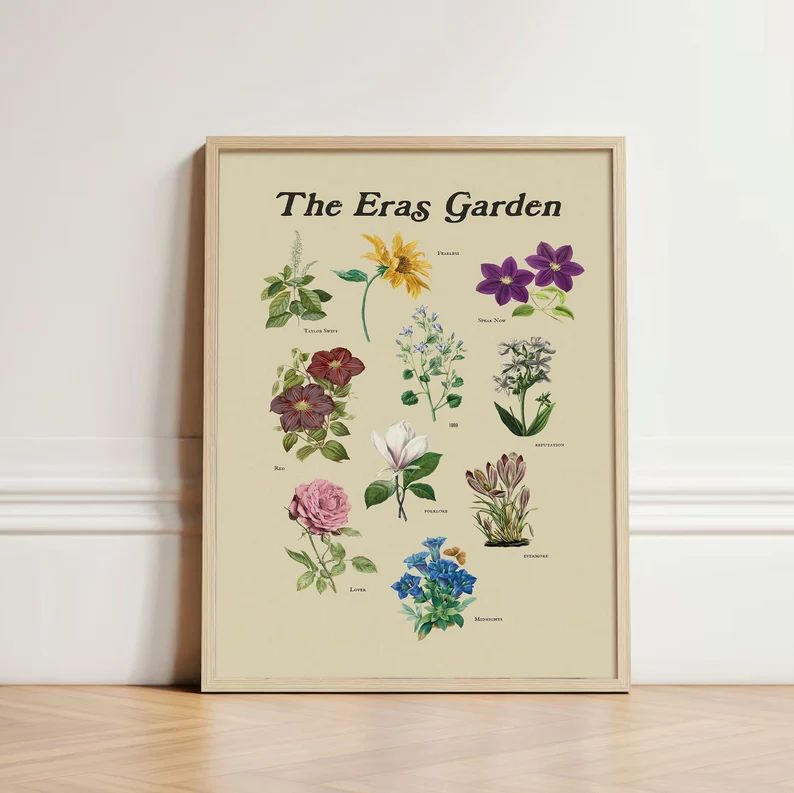 The Eras Garden Poster Eras Garden Print Wild Flower Vintage - Etsy | Etsy (US)