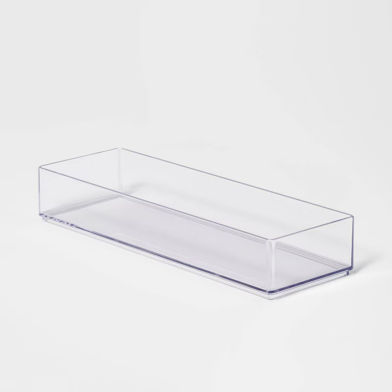 Medium 12" x 4" x 2" Plastic Organizer Tray Clear - Brightroom™ | Target