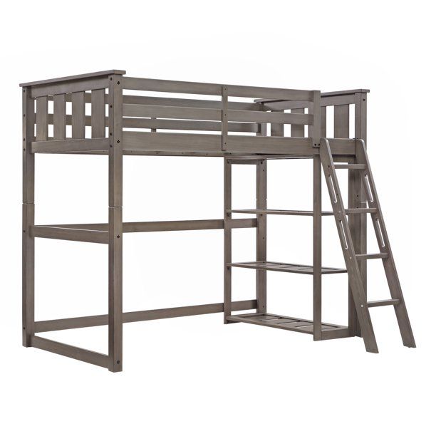 Better Homes & Gardens Kane Twin Loft Bed, Gray - Walmart.com | Walmart (US)