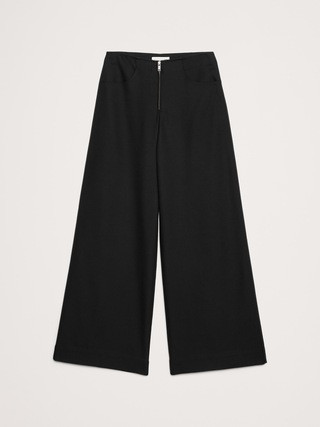 Mid-Rise Wide Leg Zip-Front Pant | Banana Republic (US)