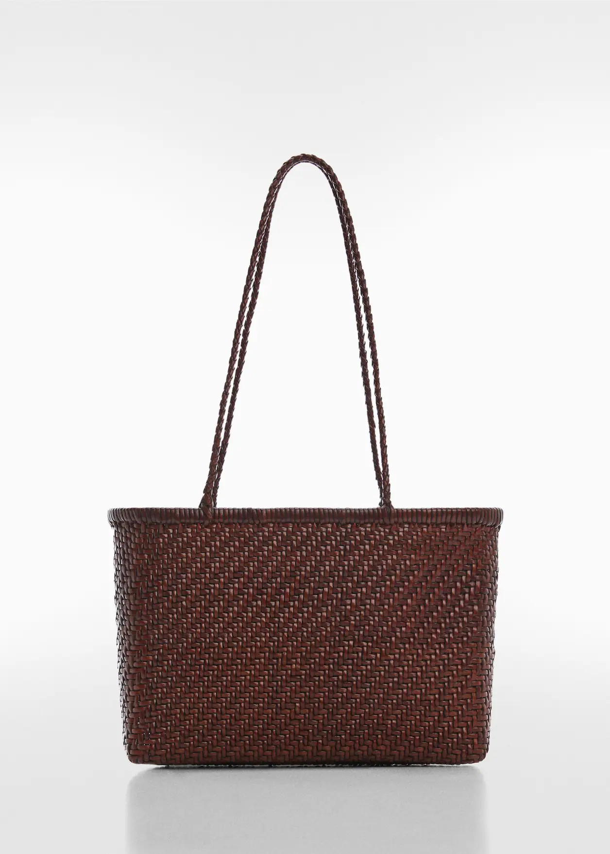 Braided leather bag -  Women | Mango United Kingdom | MANGO (UK)