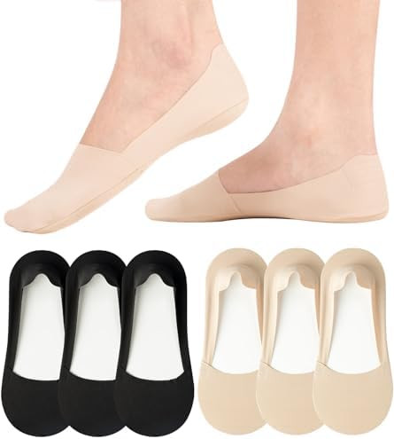 No Show Socks Womens Nylon Non Slip Low Cut Invisible Liner Footies Thin Silk Socks for Flats Loa... | Amazon (US)