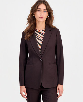 Bar III Women's Compression Notch-Collar Single Button Blazer, Created for Macy's - Macy's | Macy's