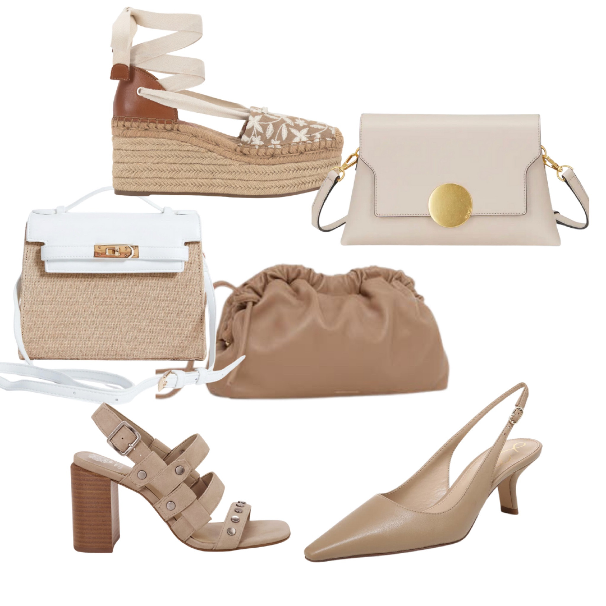 Nude heels, espadrilles,
sling backs and nude bags are a must have for summer as they look so good with most of your summer outfits!  We did a little shopping and found some we think you will like.

#LTKitbag #LTKshoecrush #LTKSeasonal