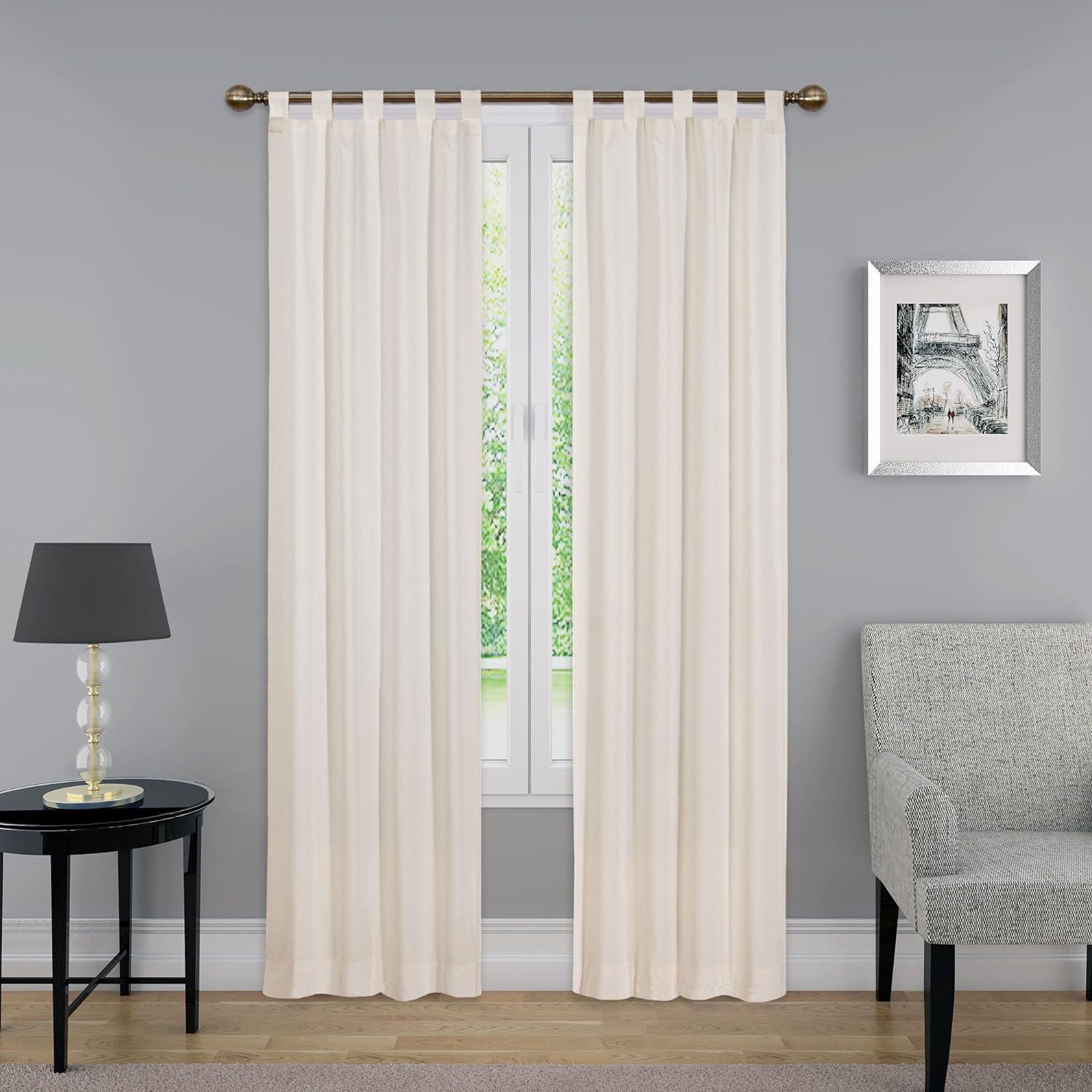 PAIRS TO GO Montana Modern Decorative Tab Top Window Curtains for Bedroom or Living Room (2 Panel... | Amazon (US)