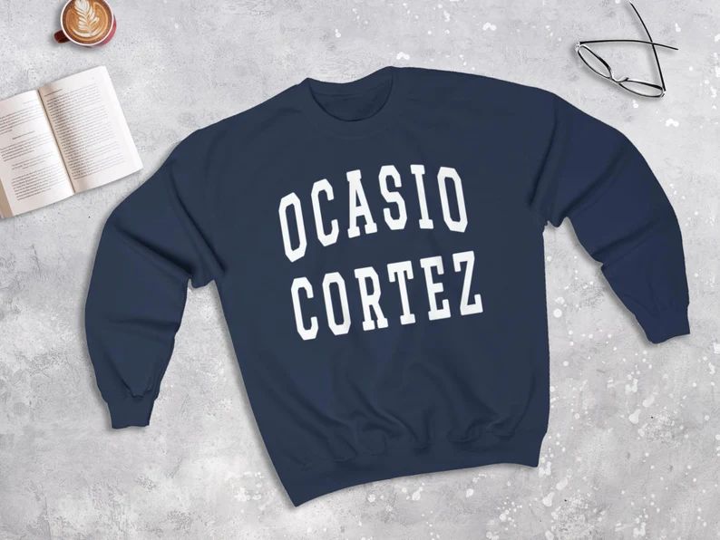 Alexandria Ocasio-Cortez College Sweatshirt, AOC Campaign Sweater, Democrats Sweater, Democratic ... | Etsy (US)