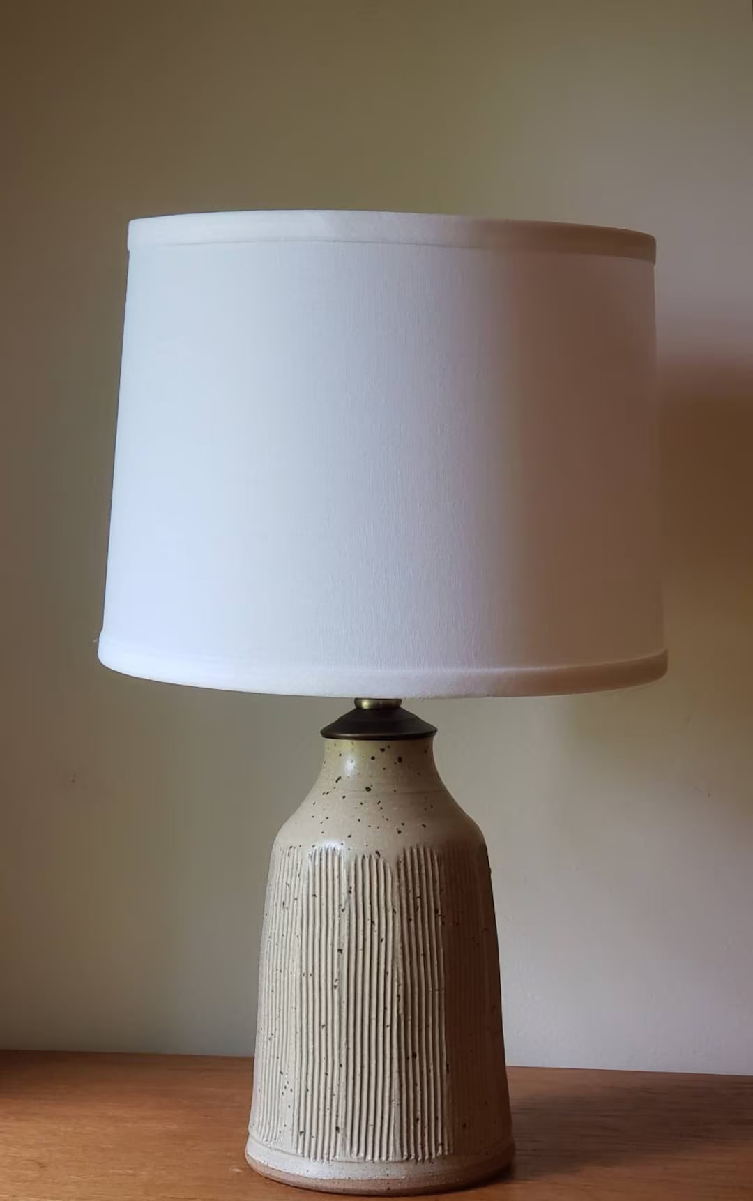 Handmade Small Table Lamp | Textured Taper | Bone | Etsy (US)