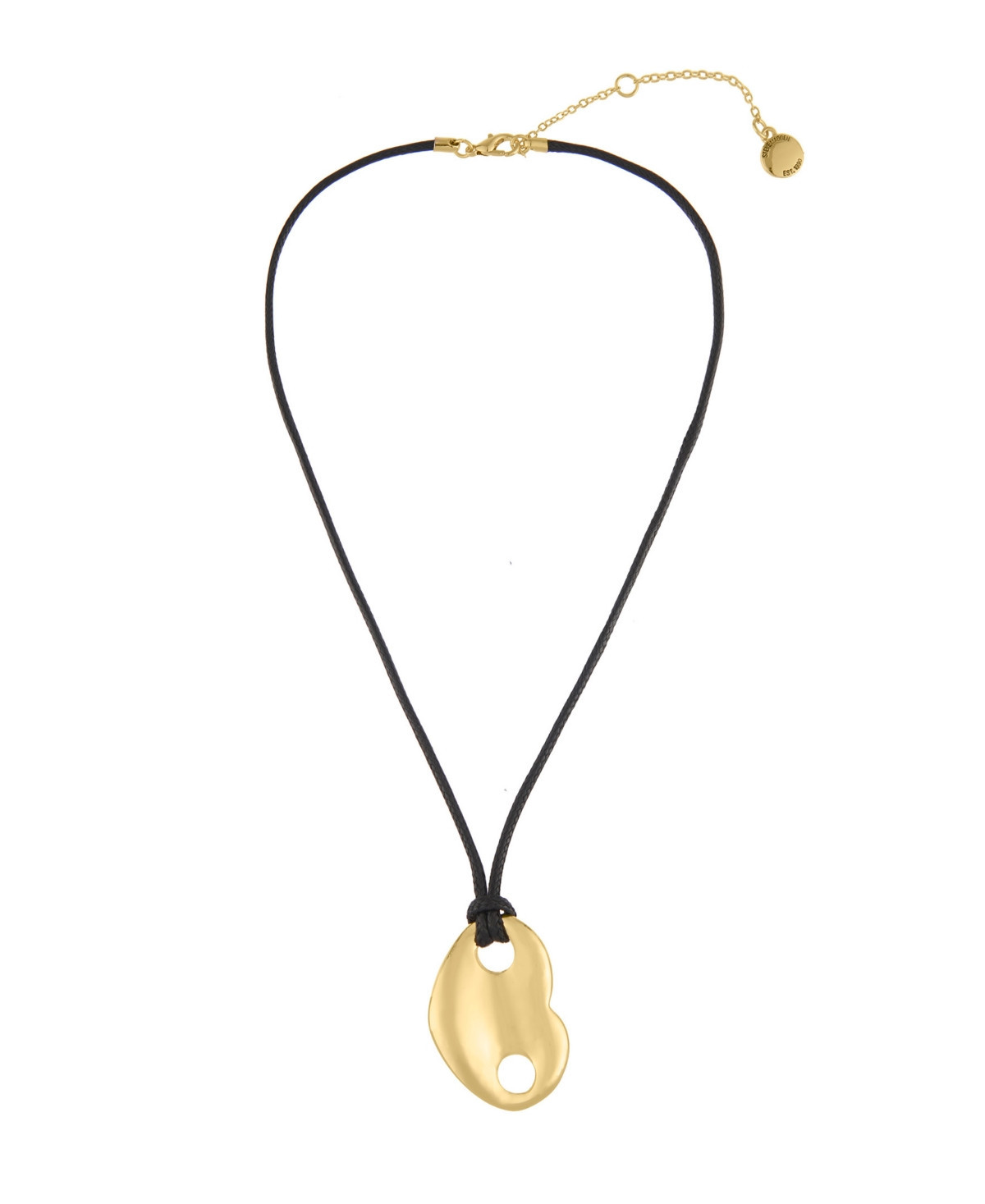Steve Madden Black Mariner Heart Pendant Necklace - Black, Gold | Macy's