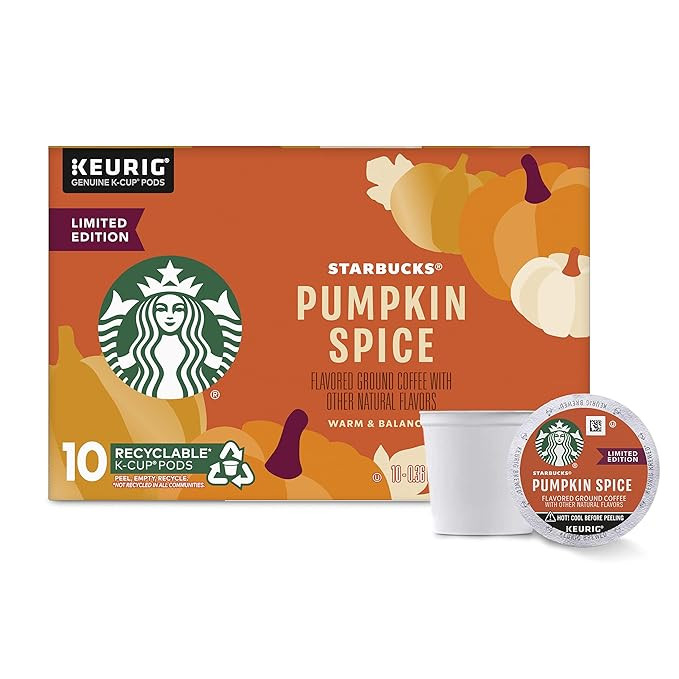 Starbucks K Cup Coffee Pods — Light Roast Coffee — Pumpkin Spice — Fall Limited Edition —... | Amazon (US)
