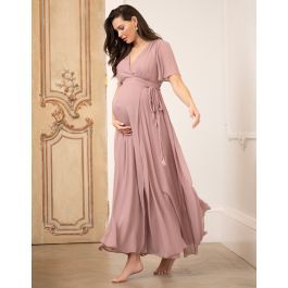 Mauve Maxi Maternity & Nursing Wrap Dress | Seraphine US