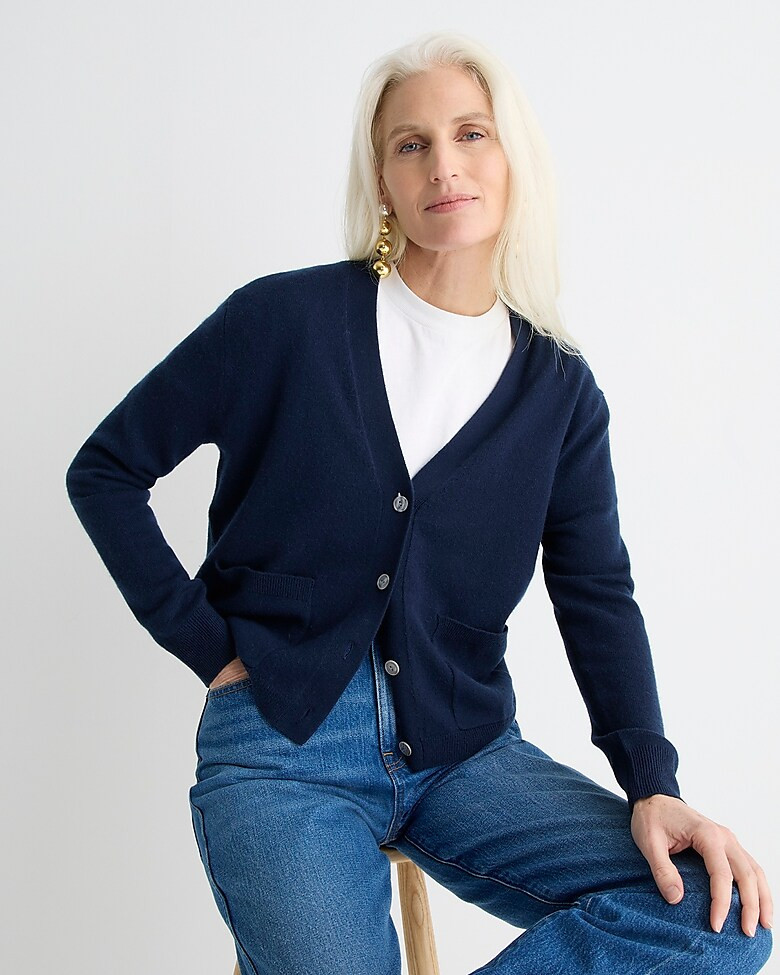Cashmere patch-pocket cardigan sweater | J. Crew US