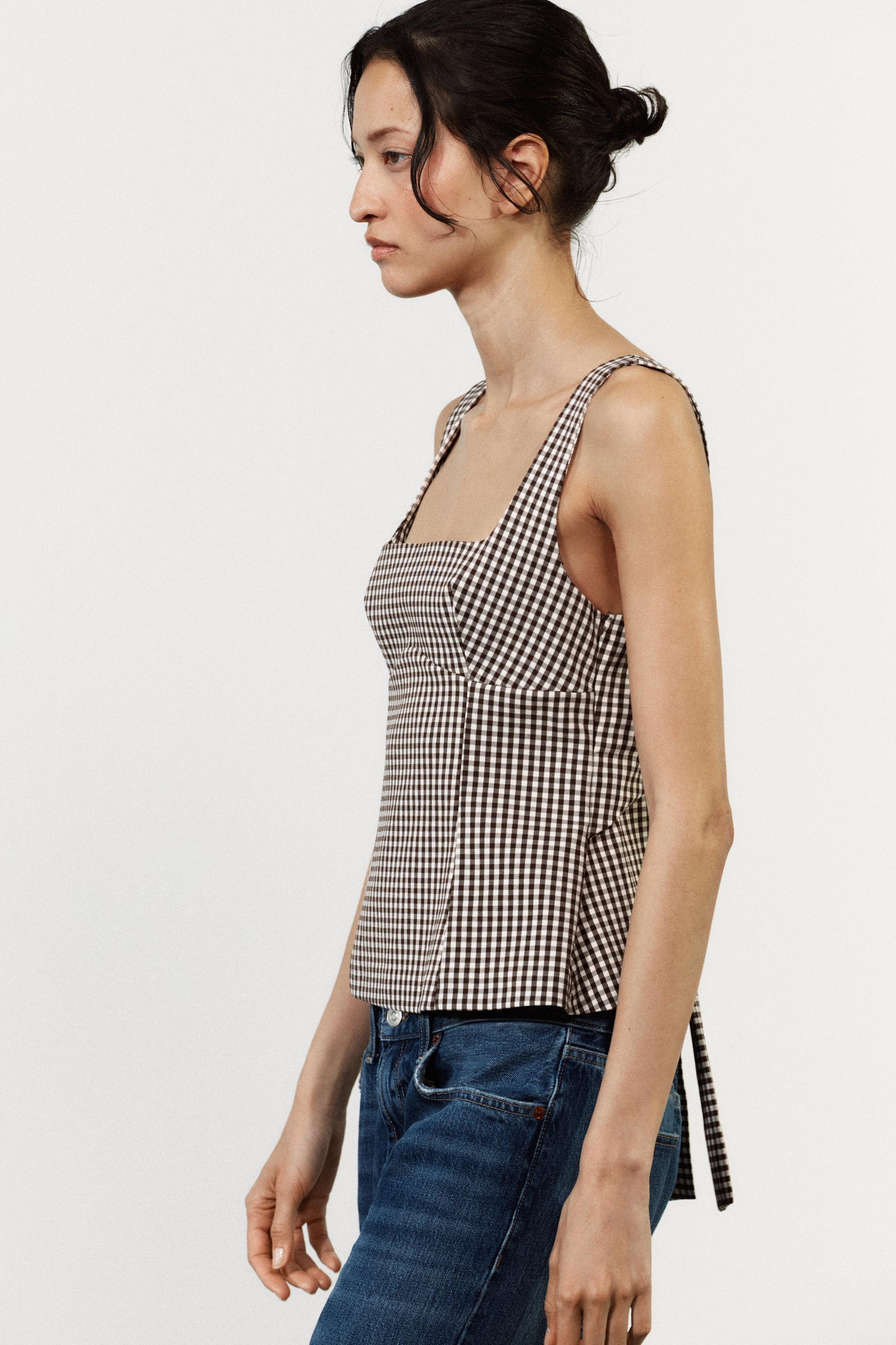 GINGHAM CHECK TOP | Zara UK