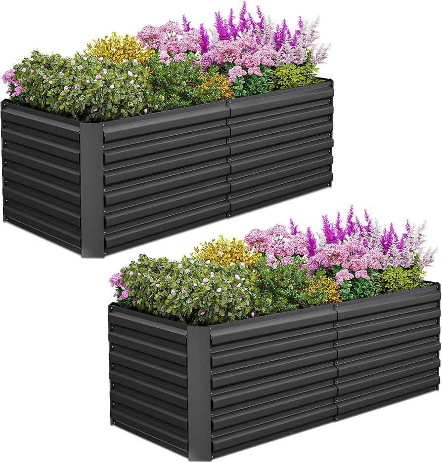 NAVINE 6x3x2 ft Outdoor Raised Garden Bed, Large Metal Planter Raised Beds, Planters for Outdoor ... | Amazon (US)