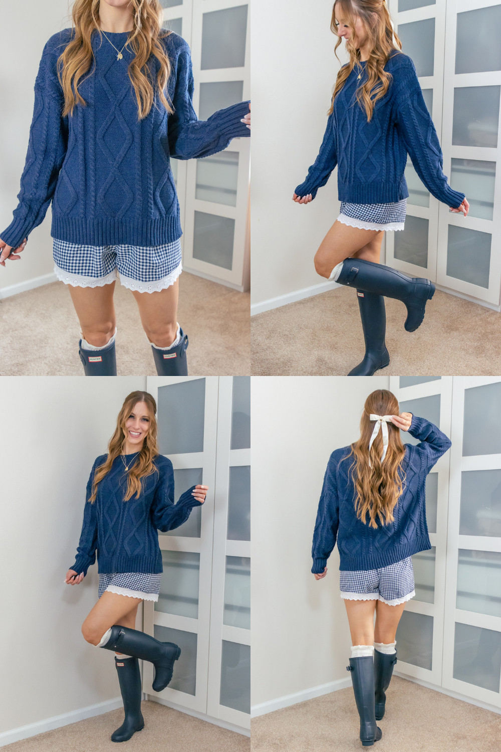 These boots have been my go-to for spring so far! Paired with a cozy sweater and some gingham shorts, they're perfect for a casual yet stylish look. 
-I'm in a size medium in the sweater. -I'm in a size small in the boxer shorts. -Hunter boots fit true to size.
 

 #LTKootd #LTKSeasonal #LTKSaleAlert