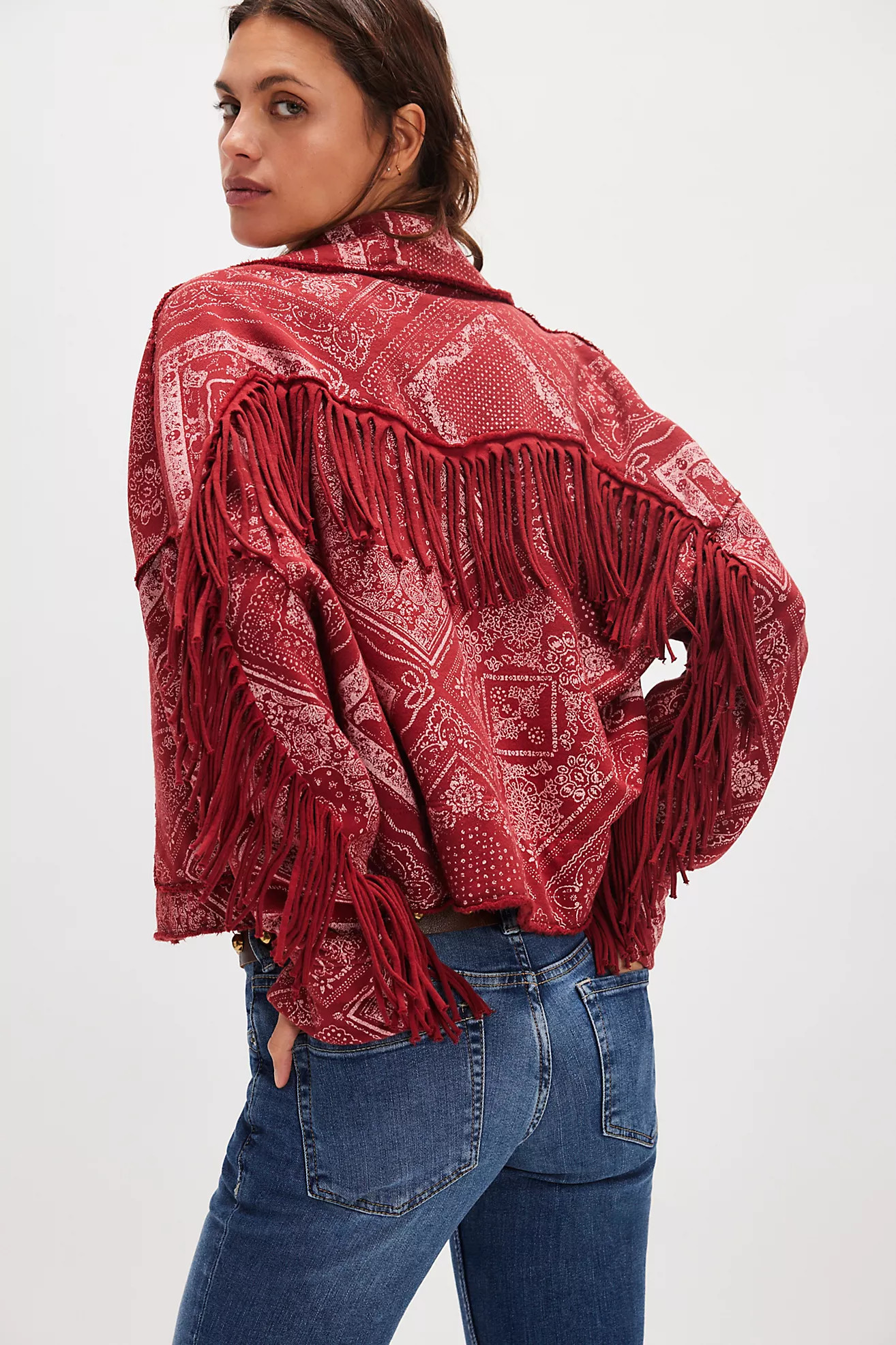 Ragabond Wyatt Bandana Fringe Cardi | Free People (Global - UK&FR Excluded)