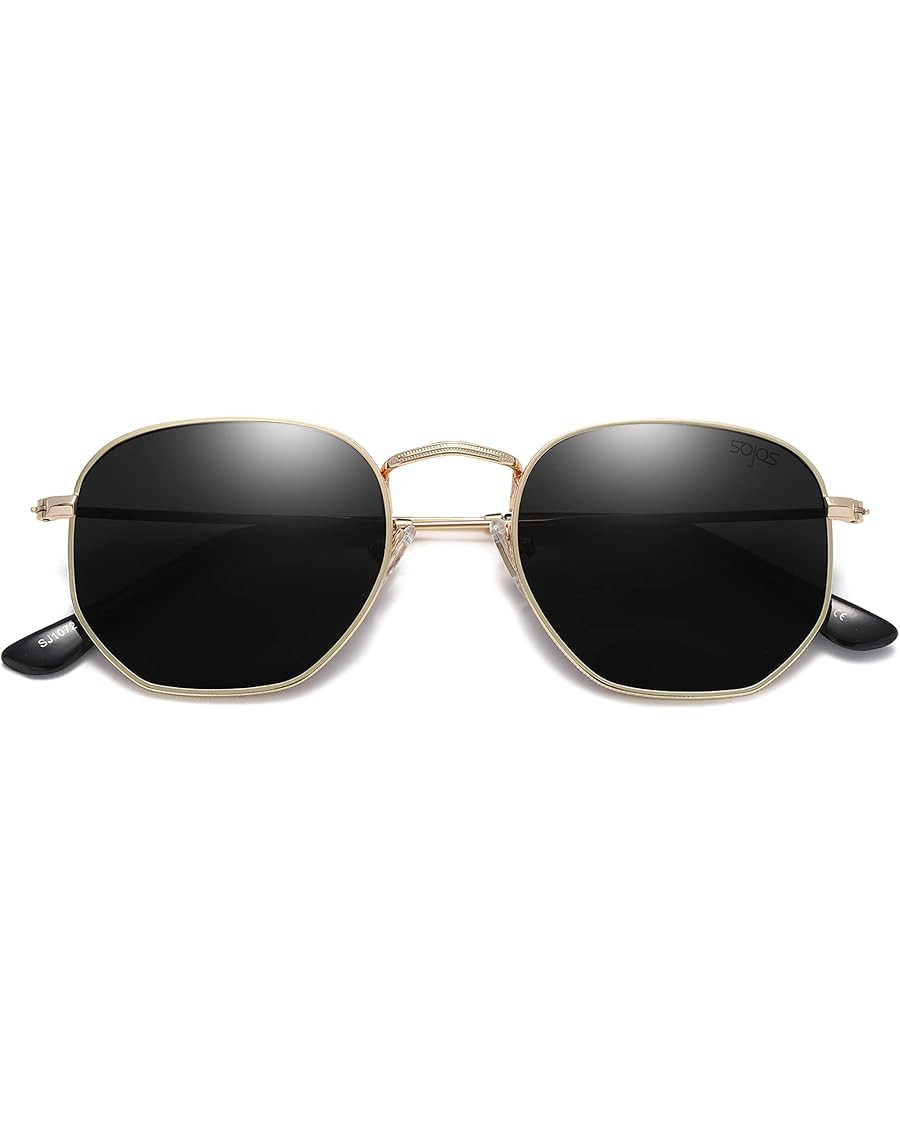 SOJOS Polarized Sunglasses for Women and Men Small Hexagonal Mirrored Lens SJ1072 | Amazon (US)