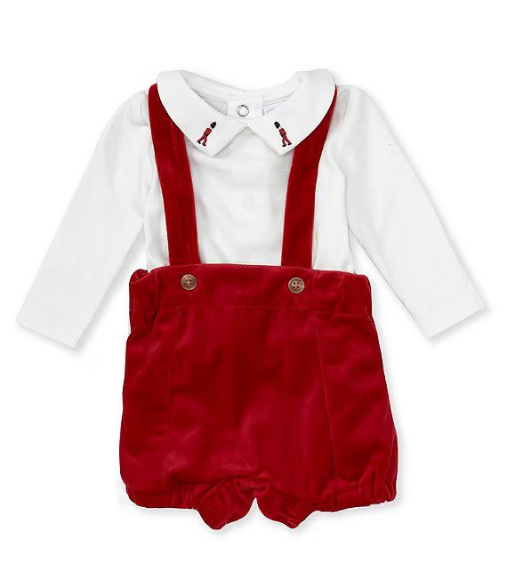Baby Boy Newborn -24 Months Peter Pan Long Sleeve Velvet Shortall Set | Dillard's