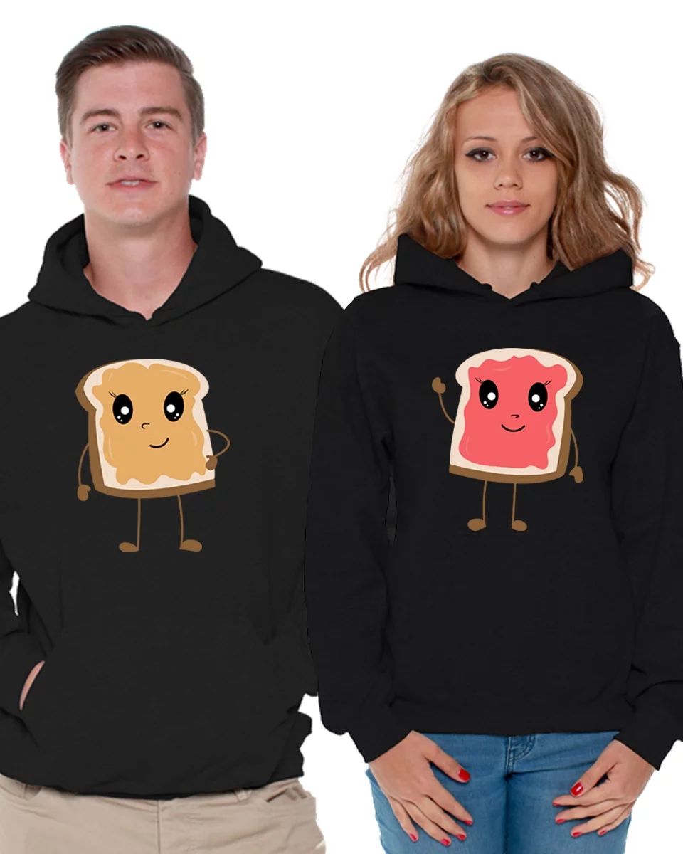 Awkward Styles Matching Hoodies for Couples Valentine's Day Gifts Peanut Butter and Jelly Hooded ... | Walmart (US)