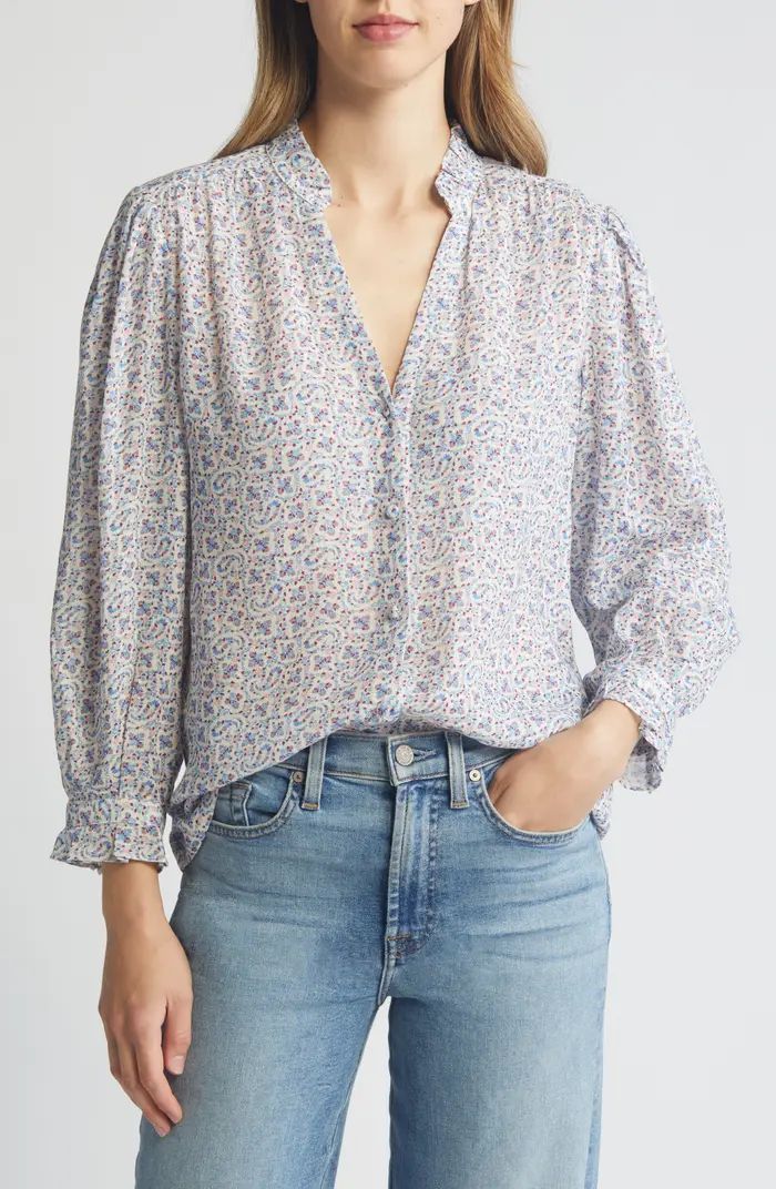 Keyra Floral Print Button-Up Top | Nordstrom
