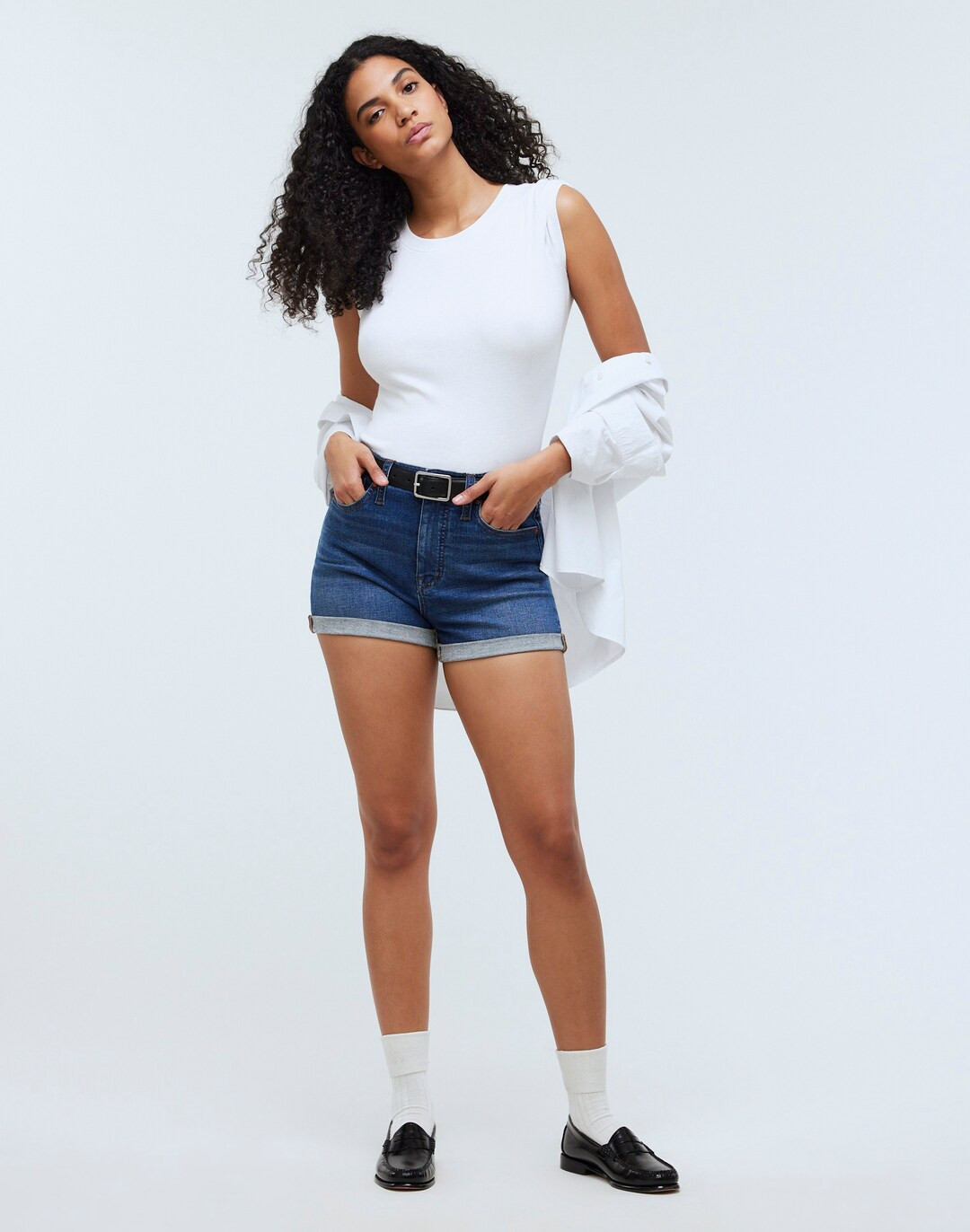 High-Rise Denim Shorts in Karnes Wash | Madewell