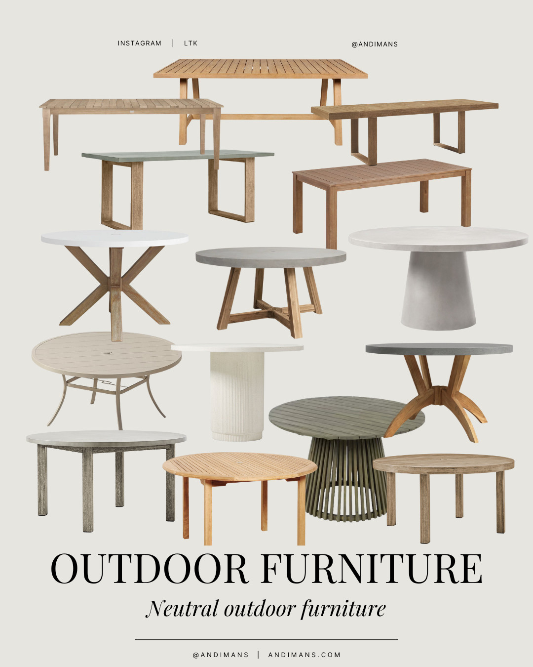 Neutral outdoor tables that feel like indoor furniture. These outdoor coffee tables and side tables are perfect for patios, porches, and backyards. 

 #LTKOver40 #LTKHome #LTKSaleAlert