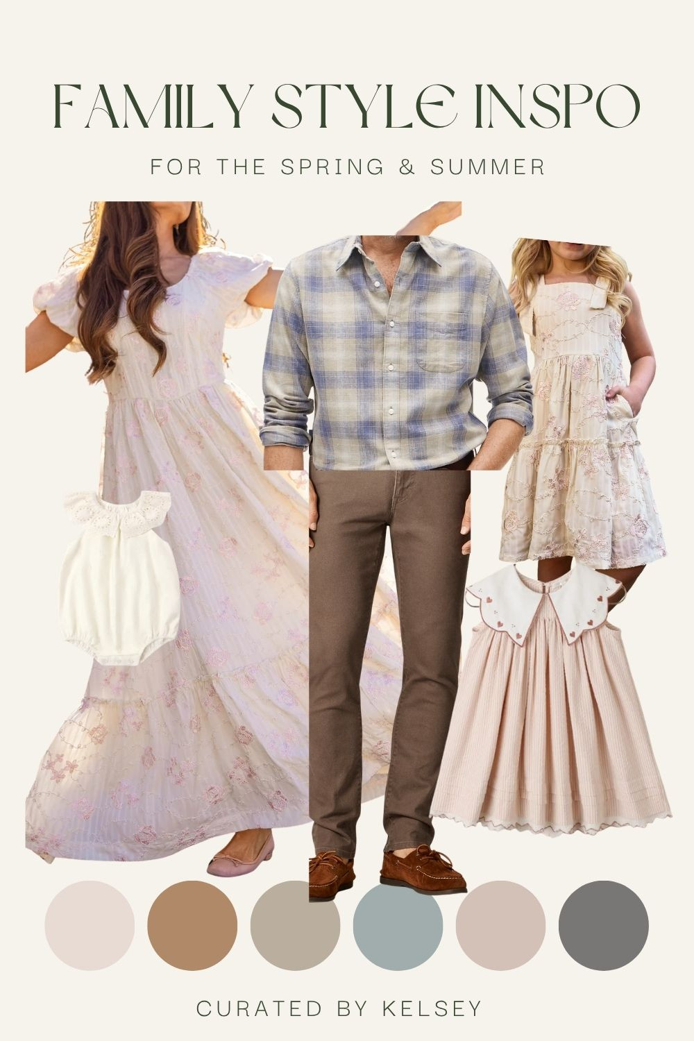 Soft florals, plaid, and the dreamiest blush tones for your spring family photos 🌸 This palette is romantic, feminine, and so timeless. Mom's floral maxi is giving everything and the girls' coordinating dresses are absolutely precious 🤍 All pieces linked below — shop the full look!#LTKfamily #LTKkids #familystyle #springphotos #familyphotooutfits #blushneutrals 

 #LTKSeasonal #LTKSaleAlert #LTKKids