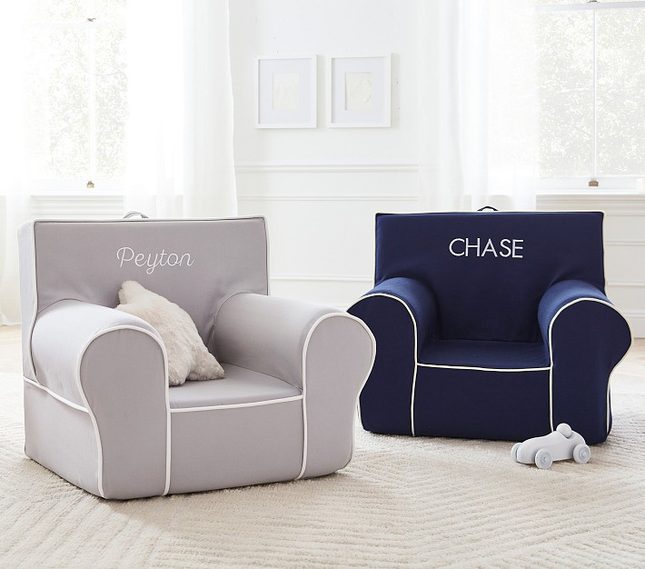Anywhere Chair®, Twill with White Piping | Pottery Barn Kids