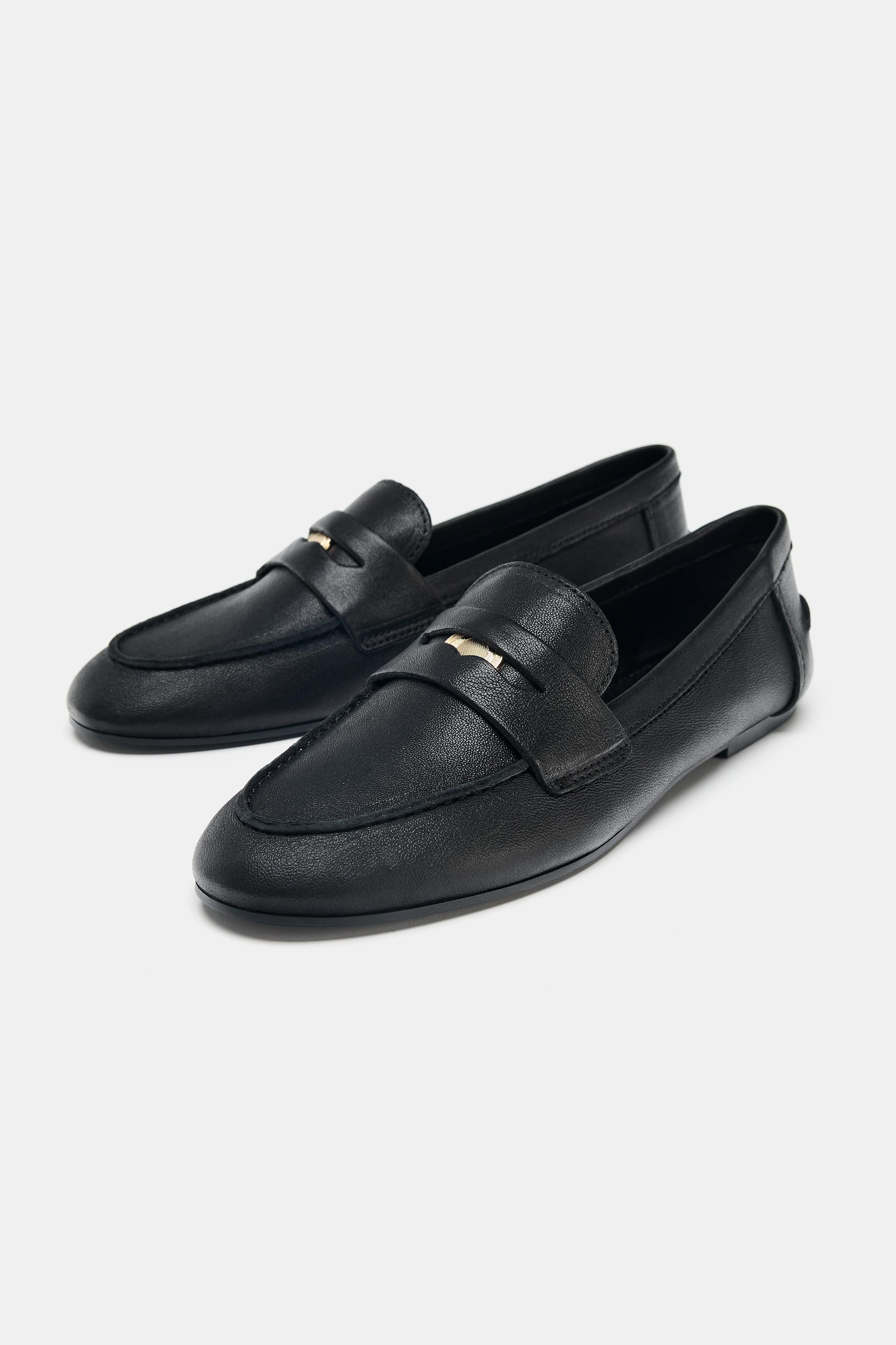 LEATHER PENNY LOAFERS | Zara AU