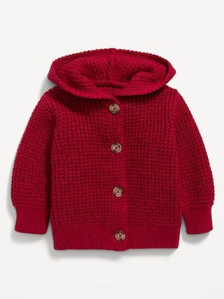 Unisex Button-Front Thermal-Knit Hoodie for Baby | Old Navy (US)