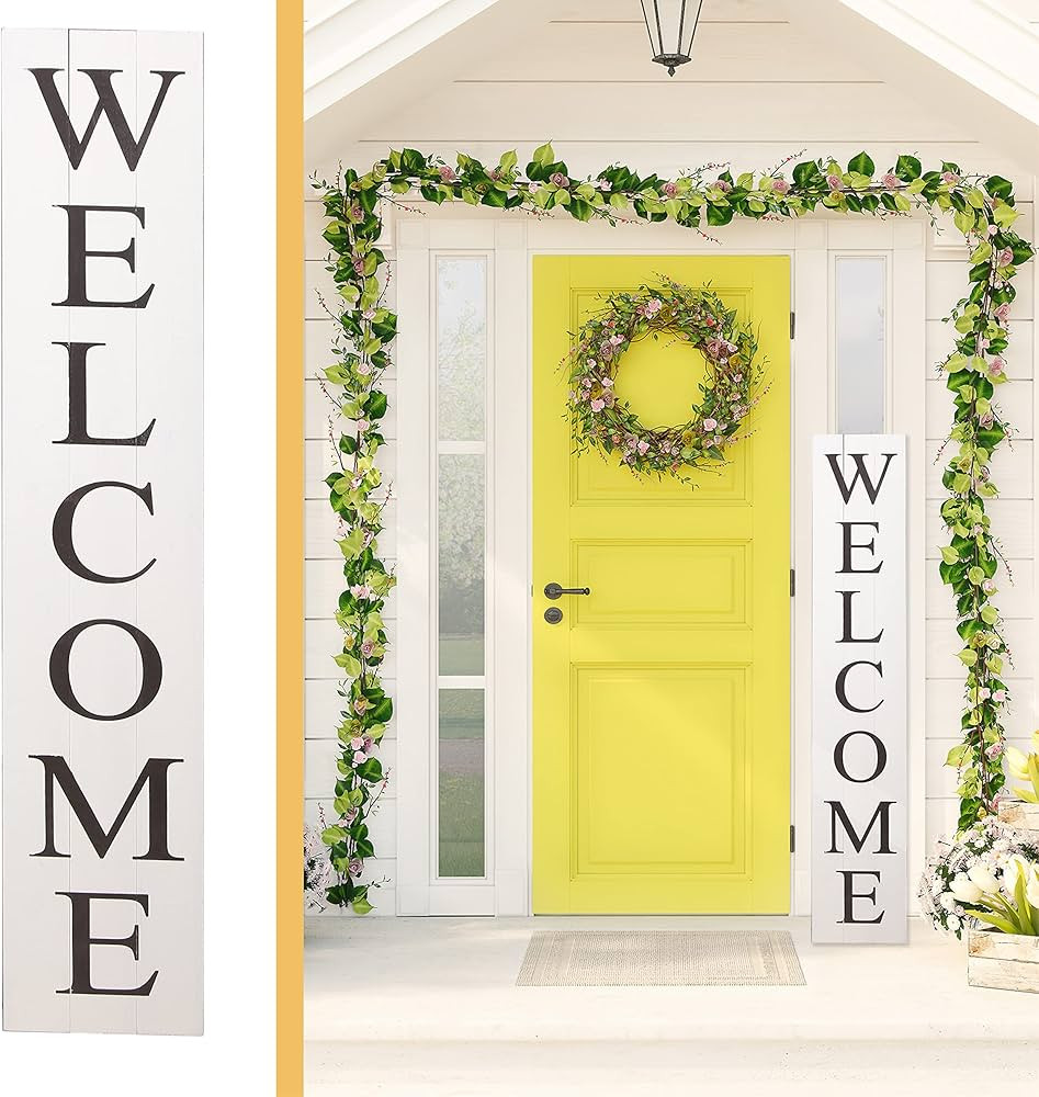 ALBEN Premium Extra Large Welcome Sign for Front Door Porch – 5 Feet Tall (58" x 11") Standing ... | Amazon (US)