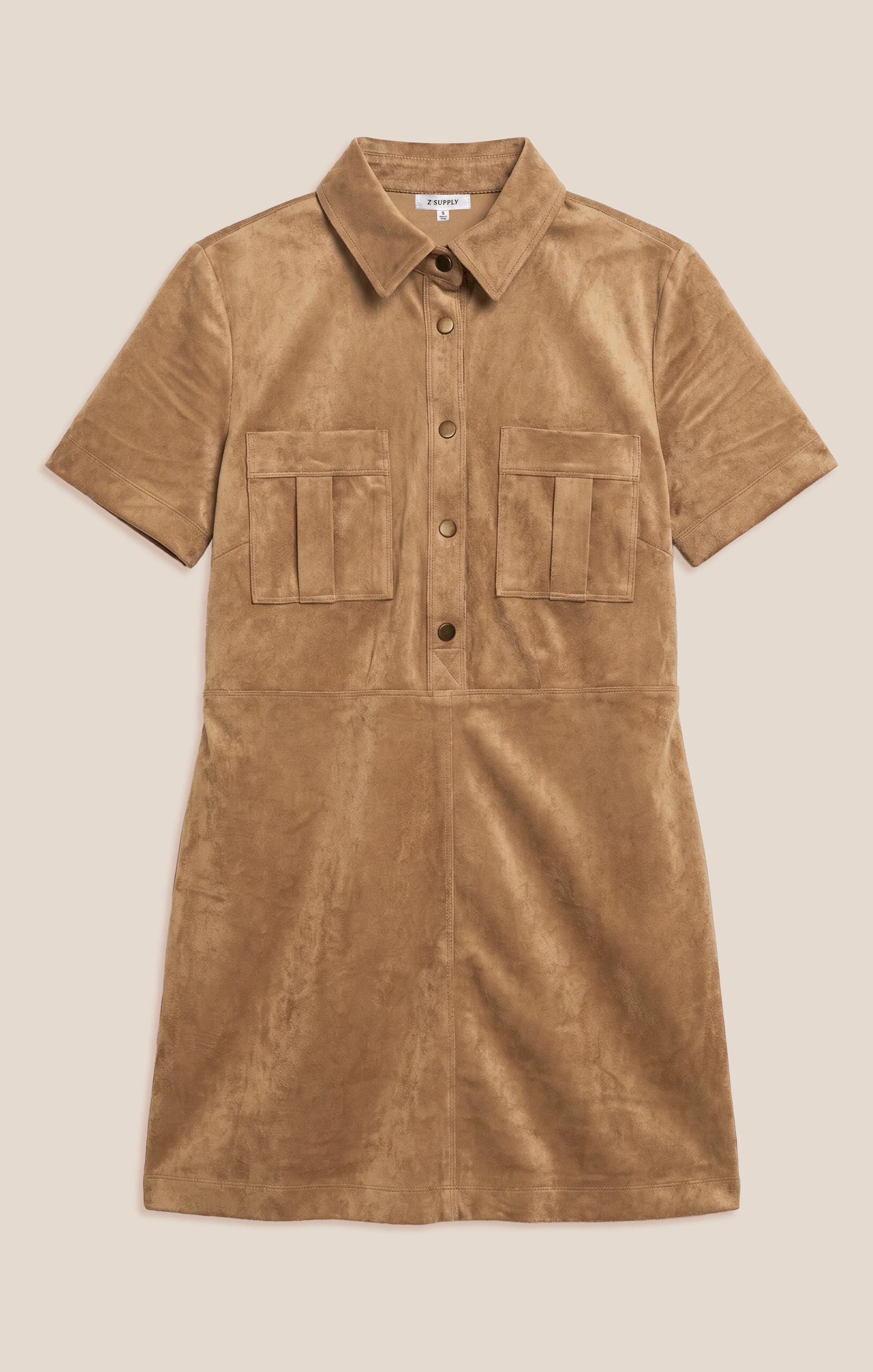Leone Suede Mini Dress Light Sand / X Large | Z Supply