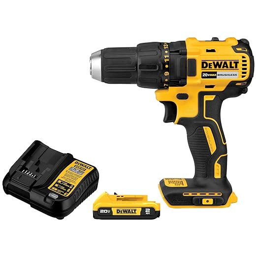 DEWALT 20V MAX Cordless Drill Driver Set, 1/2 Inch Electric Drill, 2 Speed, XR 2.0 Ah Battery and... | Amazon (US)