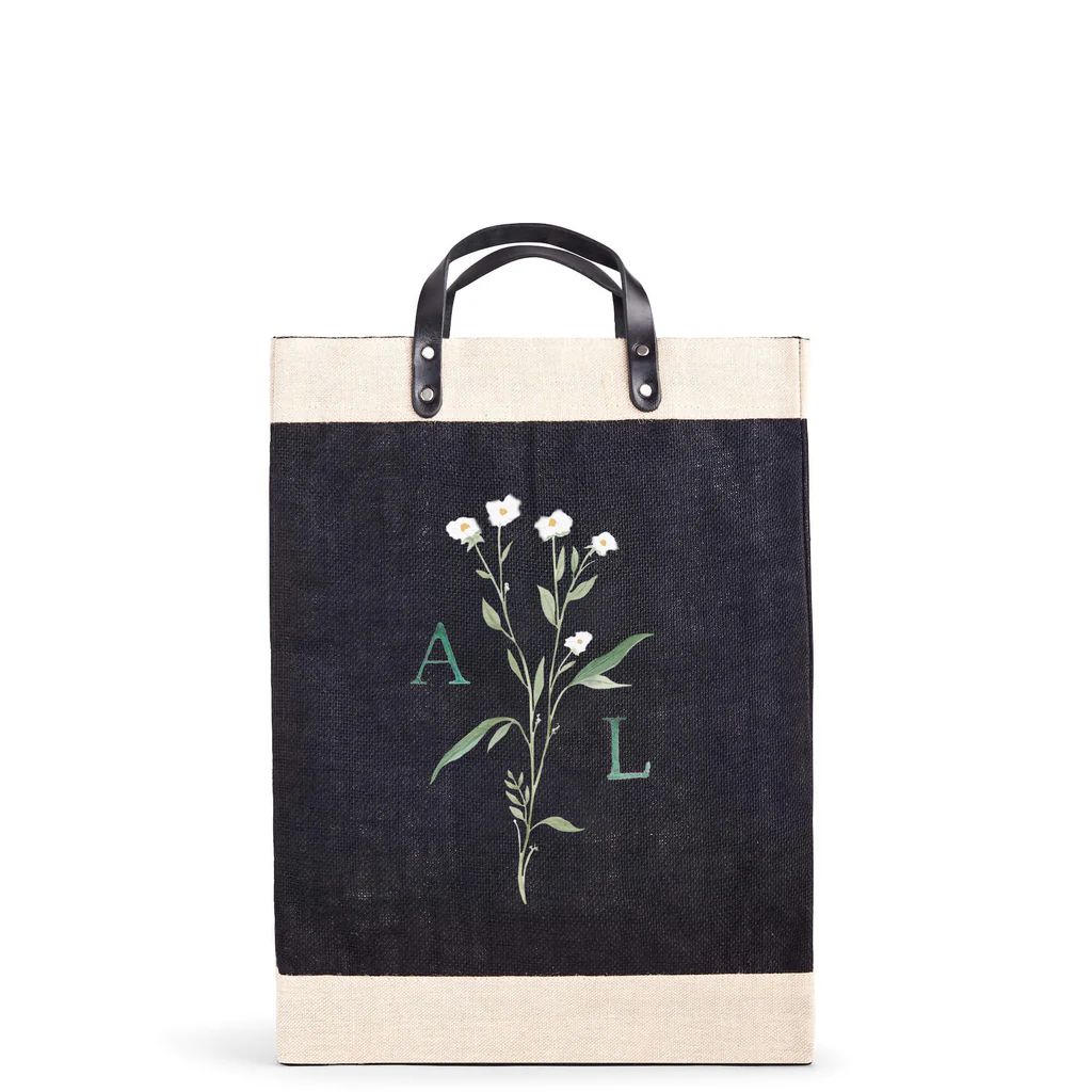Market Bag in Black Wildflower by Amy Logsdon | Apolis