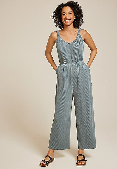 Bare Wavy Ribbed Jumpsuit | Maurices