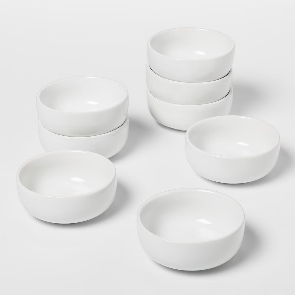 Porcelain Dip Bowl 3oz White Set of 8 - Threshold , Size: 8pc | Target