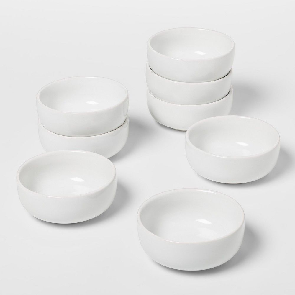 Porcelain Dip Bowl 3oz White Set of 8 - Threshold , Size: 8pc | Target
