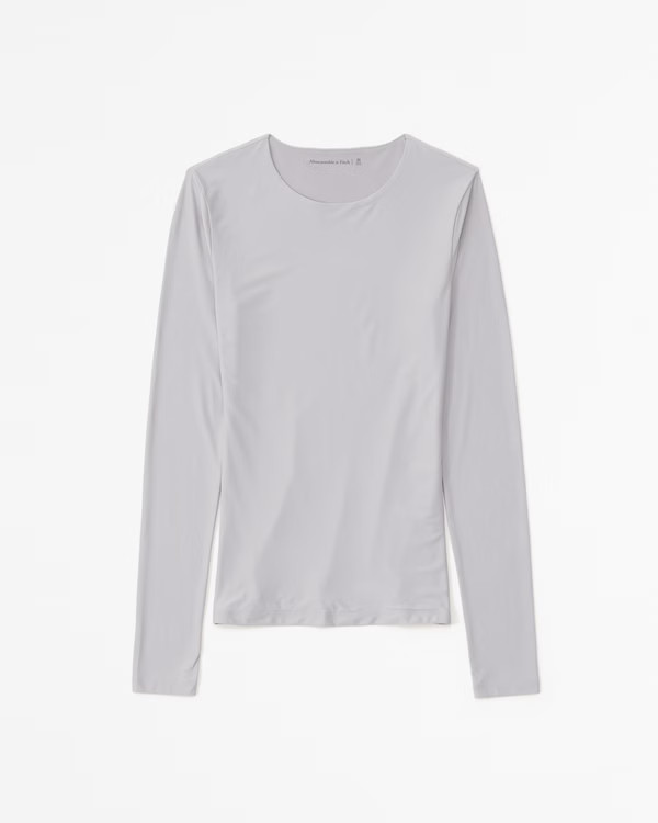 Soft Matte Seamless Tuckable Long-Sleeve Tee | Abercrombie & Fitch (US)