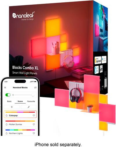 Nanoleaf - Blocks Combo XL Smarter Kit - Smart LED Wall Light Panels - Multicolor | Best Buy U.S.