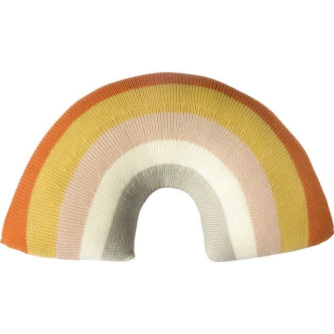 Blabla Kids | Rainbow Wool Pillow, Adobe (Tan) | Maisonette | Maisonette