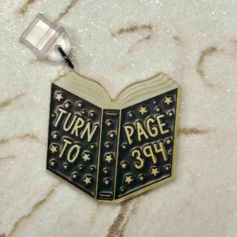 Turn to page 394 |  dust plug | phone charm | ereader charm | usb-c | lightning | kindle dust plu... | Etsy (Global)