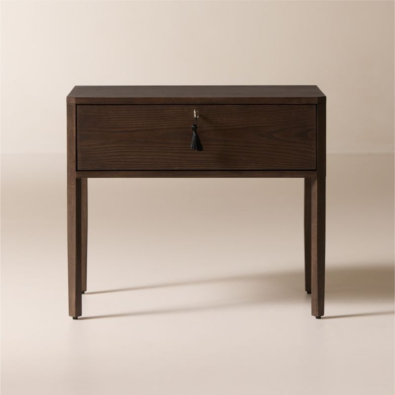 Fillmore 28" Dark Ash Wood Nightstand with Drawer + Reviews | CB2 | CB2