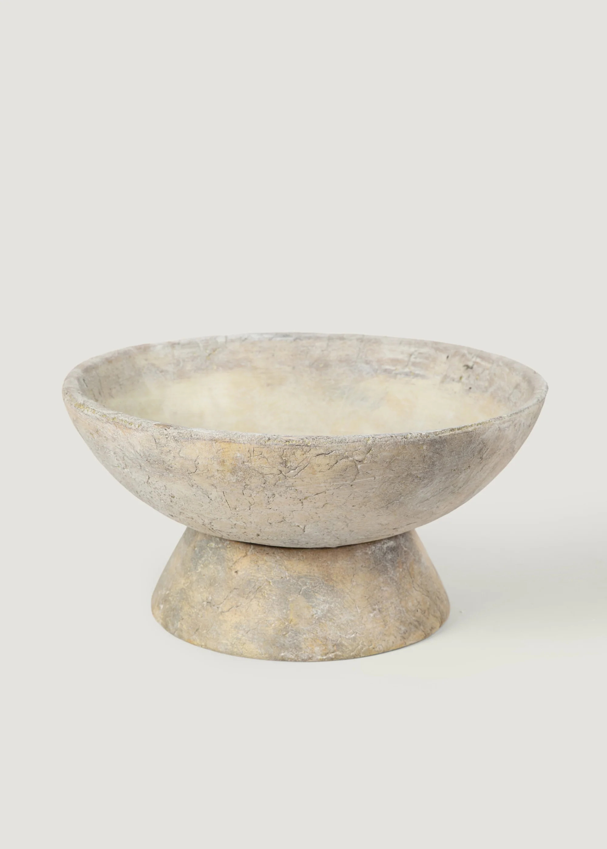 Handmade Concrete Large Footed Saucer Planter - 17.5" Wide | Afloral