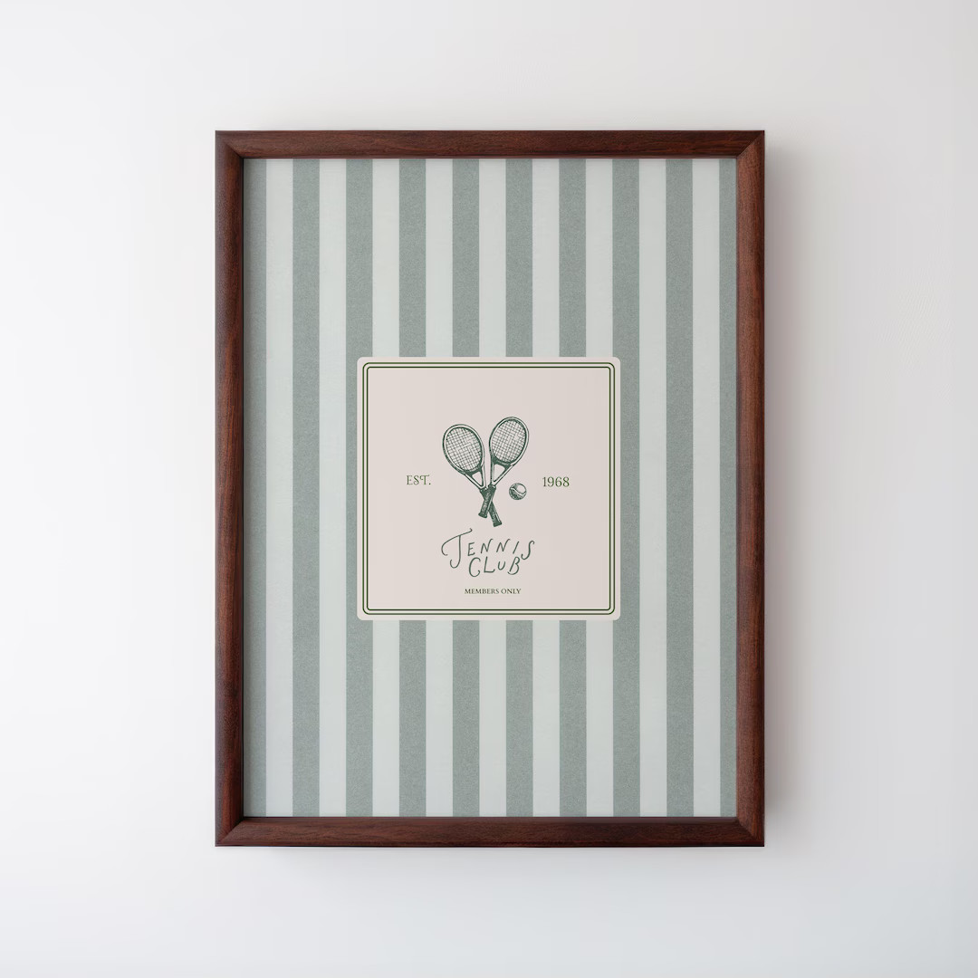Tennis Club, Digital Print, Wall Art, Trendy Decor, Game Room, Country Club, Printable - Etsy | Etsy (US)