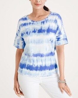 Pima Cotton Tie-Dye Drop-Shoulder Tee | Chico's