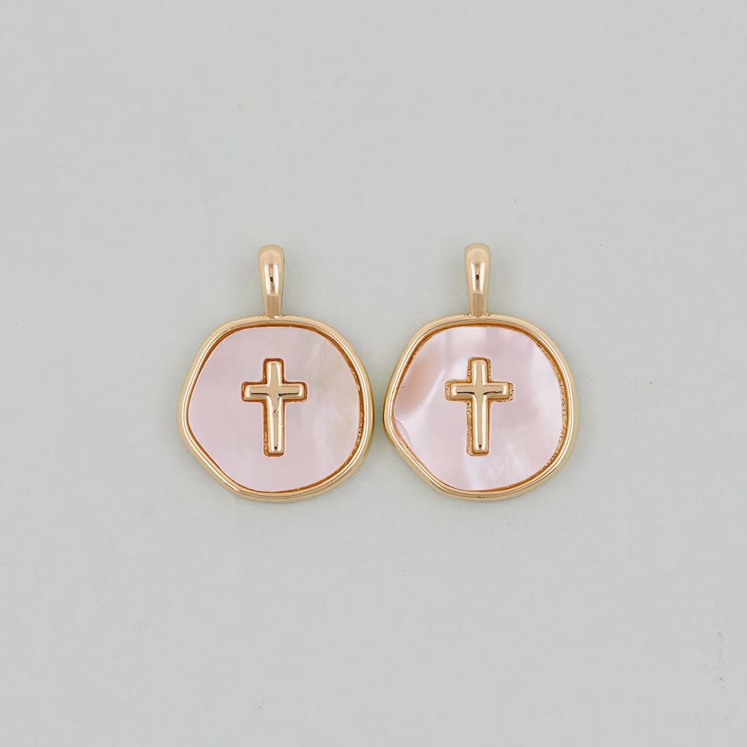 Gold Cross Charms,18k Gold Filled Cross Pendant,cross Charm Bracelet Necklace for DIY Jewelry Mak... | Etsy (US)